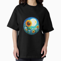 painted sunflower painted sunflower with acrylic paints Botanical Beauty Floral Arrangements Oversized T-Shirt