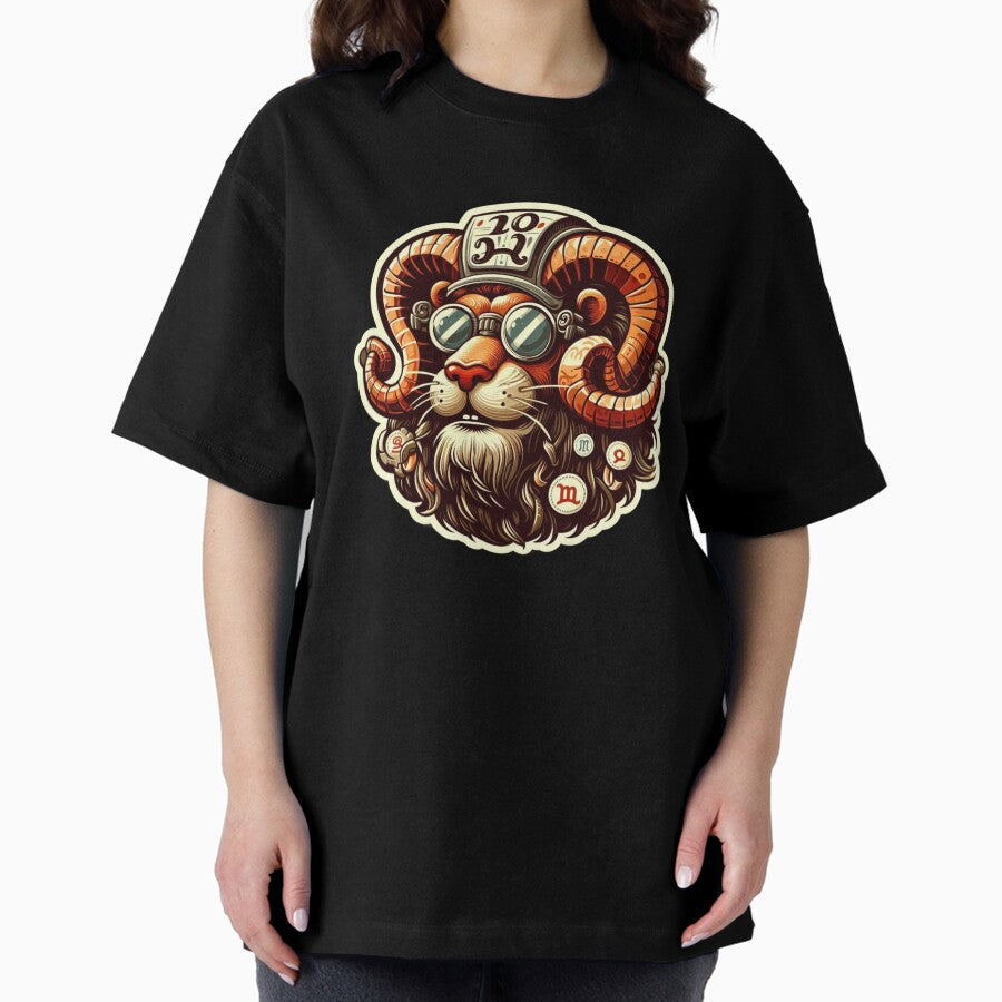 Leo Vintage – Retro Zodiac Art Oversized T-Shirt