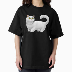 Munchkin Cat - White Shorthair Oversized T-Shirt