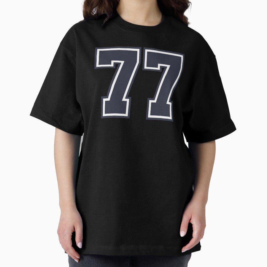 77 Sports Number Seventy-Seven Oversized T-Shirt