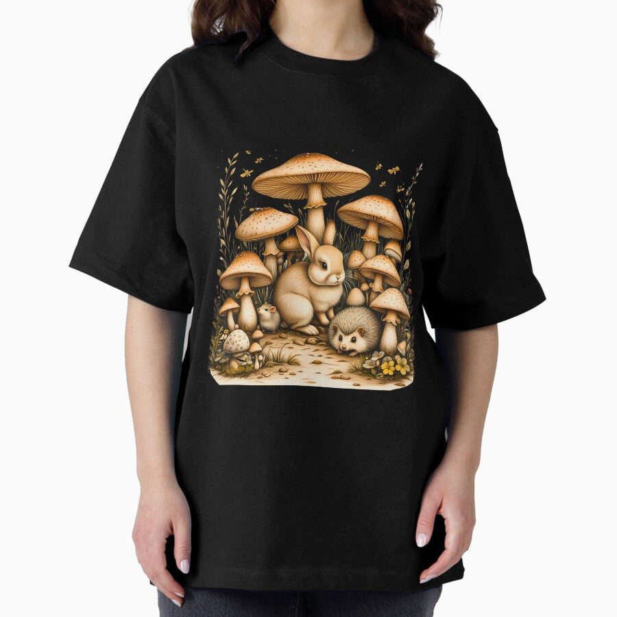 Mushroomcore Aesthetic T Shirt Whimsical Fungal Design Oversized T Shirt
