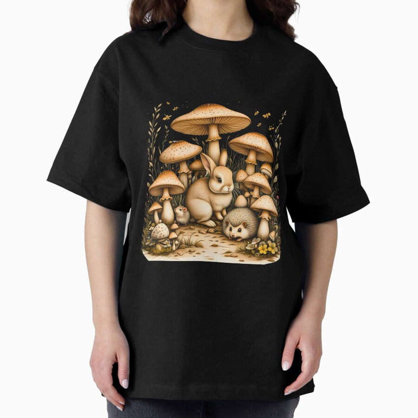 Mushroomcore Aesthetic T Shirt Whimsical Fungal Design Oversized T Shirt