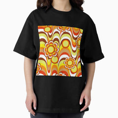 Groovy 60s Psychedelic Flower Oversized T-Shirt