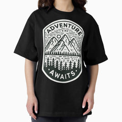 Adventure Awaits Travel Sticker Oversized T Shirt