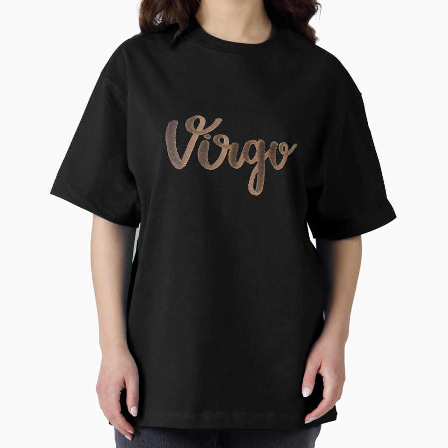 virgo zodiac brush lettering Oversized T-Shirt