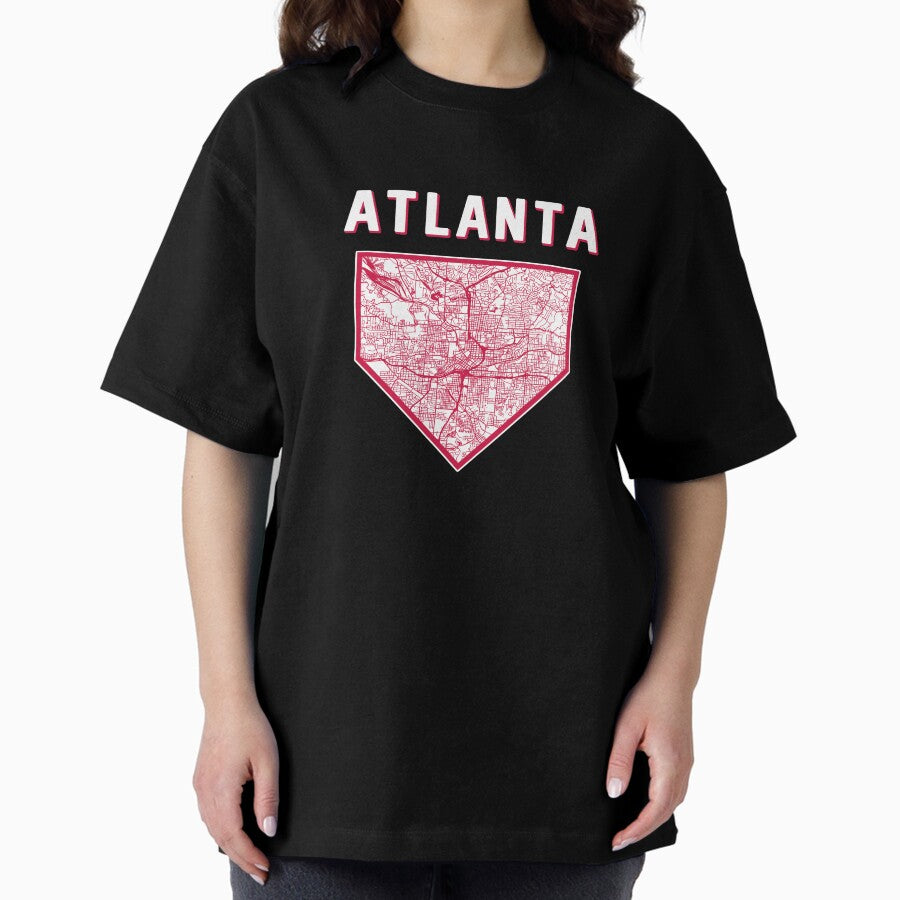 Atlanta Baseball City Home Map Oversized T Shirt