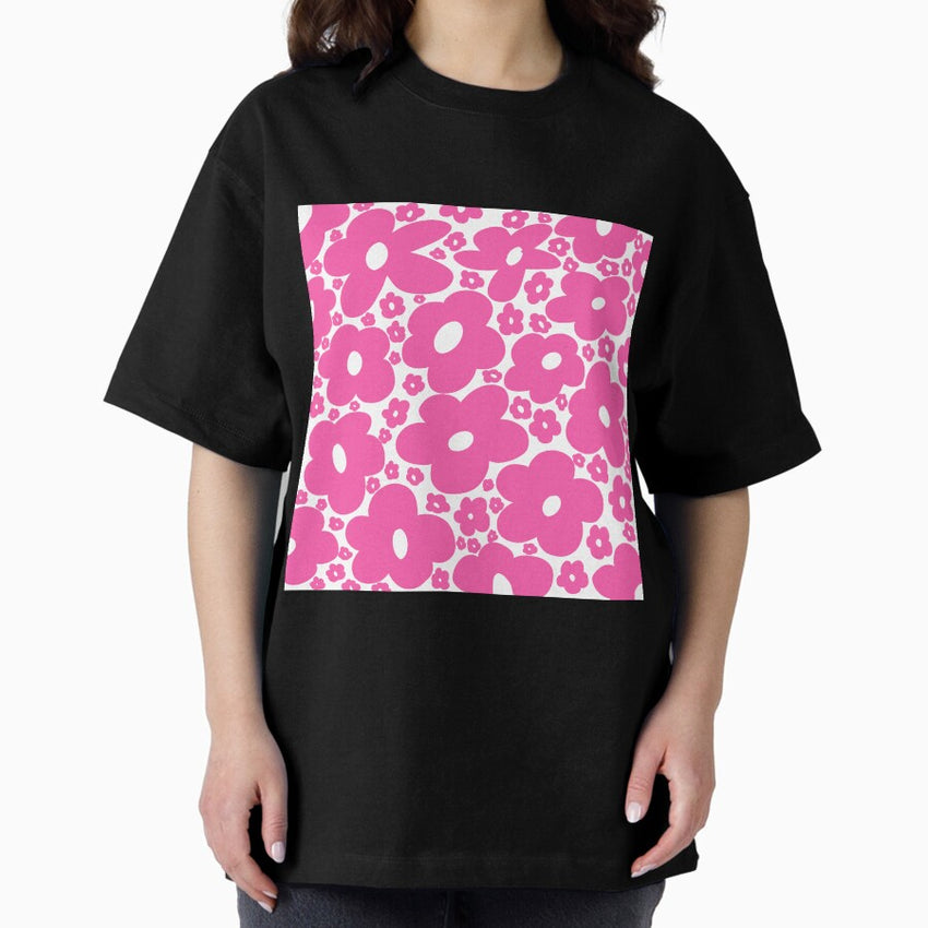 Retro flower print Oversized T-Shirt