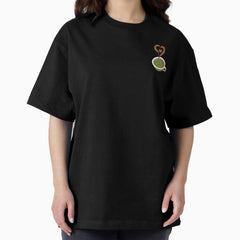 A Whole Latte Love Green Background Oversized T Shirt