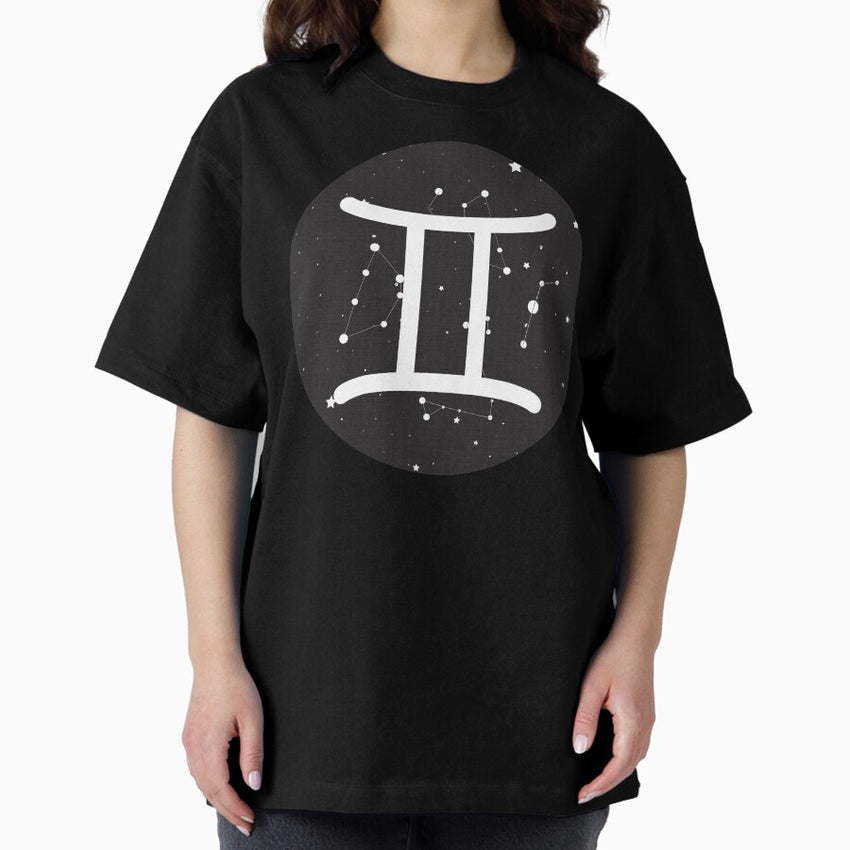 Gemini Zodiac Sign - Astrology Star Sky Oversized T-Shirt
