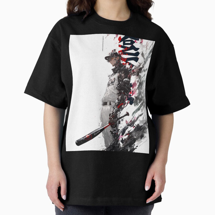 Baseball Anime Extreme RED Oversized T-Shirt