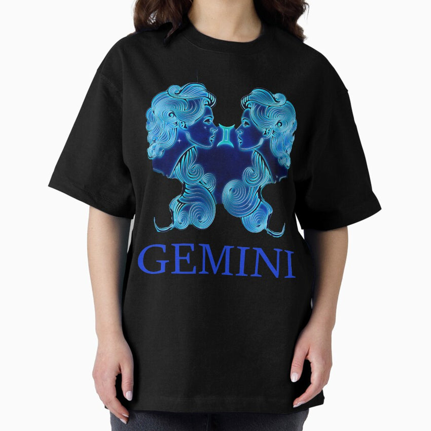 Gemini Zodiac Sign Test Oversized T-Shirt