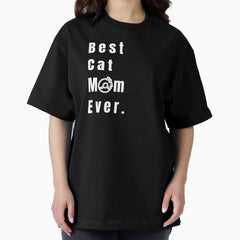 National Black Cat Day Cat Mom Oversized T-Shirt