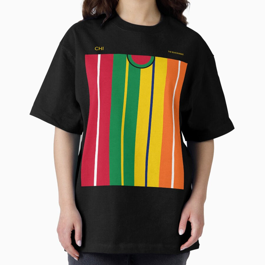 Chicago Blackhawks Geometric Minimal Art Design Oversized T-Shirt