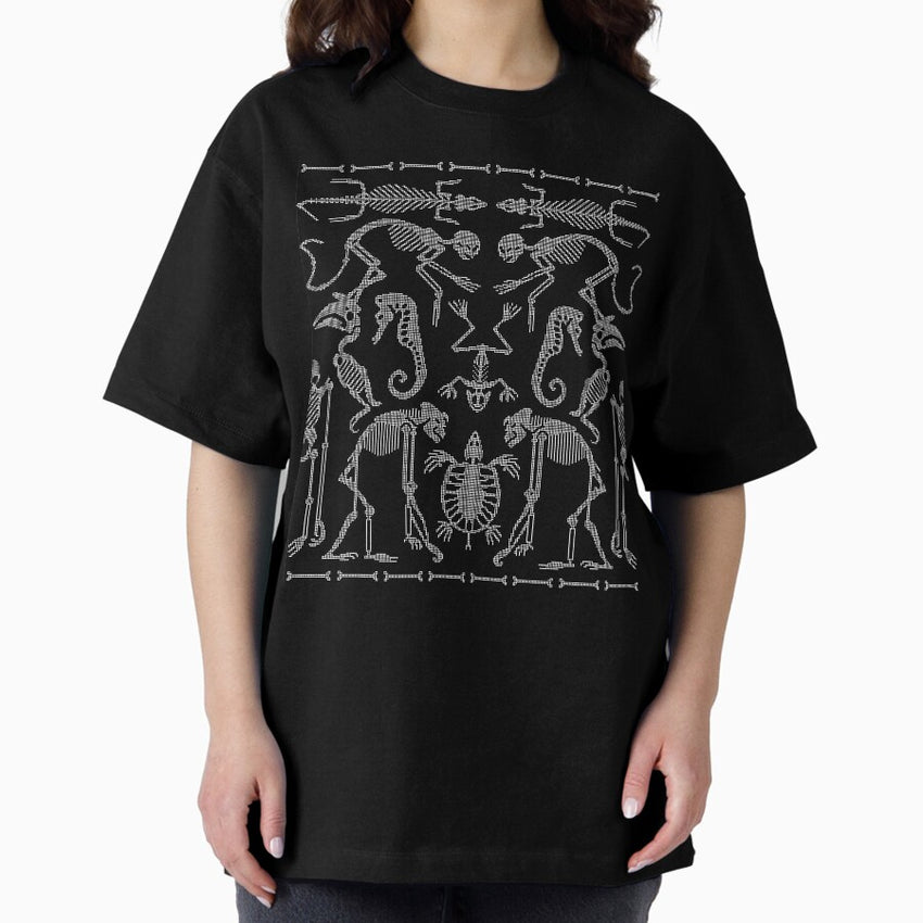 Animal Bones Pattern Oversized T Shirt