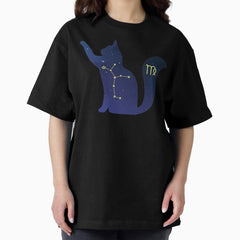 Cat Virgo Zodiac Constellation, Sign, Astrology, Stars and Ascendant sign Oversized T-Shirt