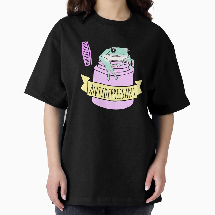 Antidepressant White Tree Frog Oversized T Shirt