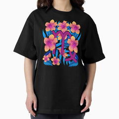 Floral Virgo Sign Oversized T-Shirt