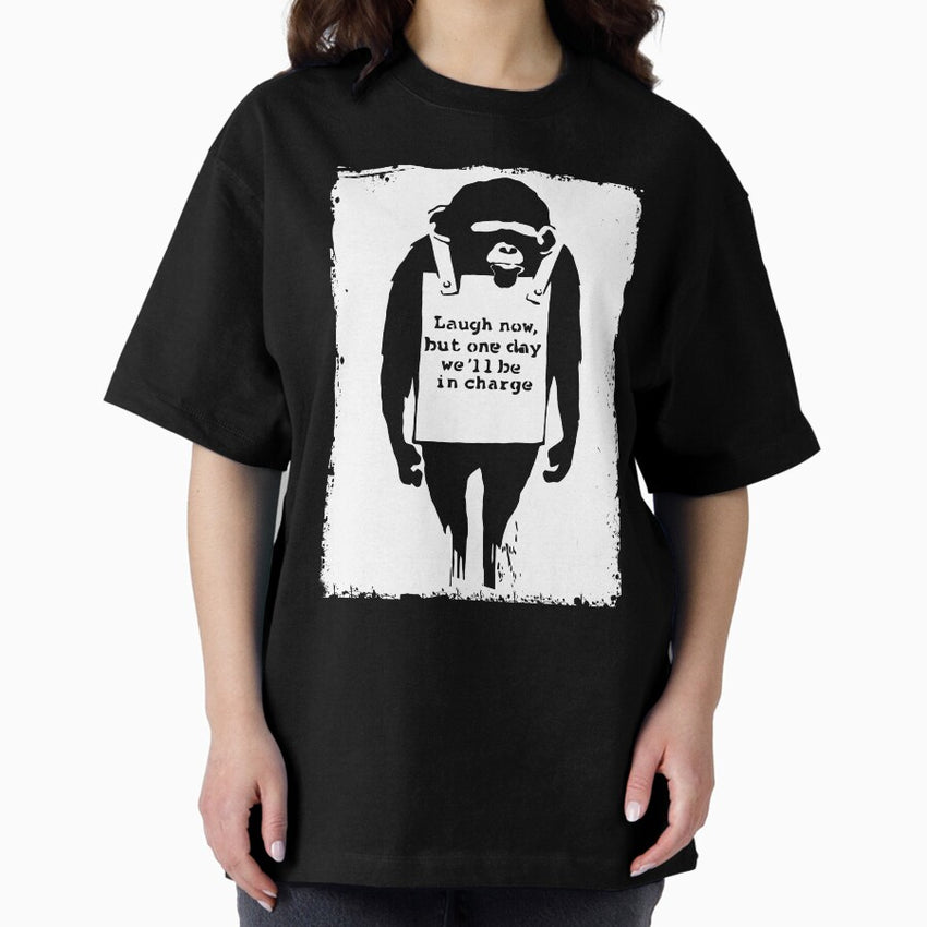 Banksy Monkey Laugh Now Oversized T Shirt
