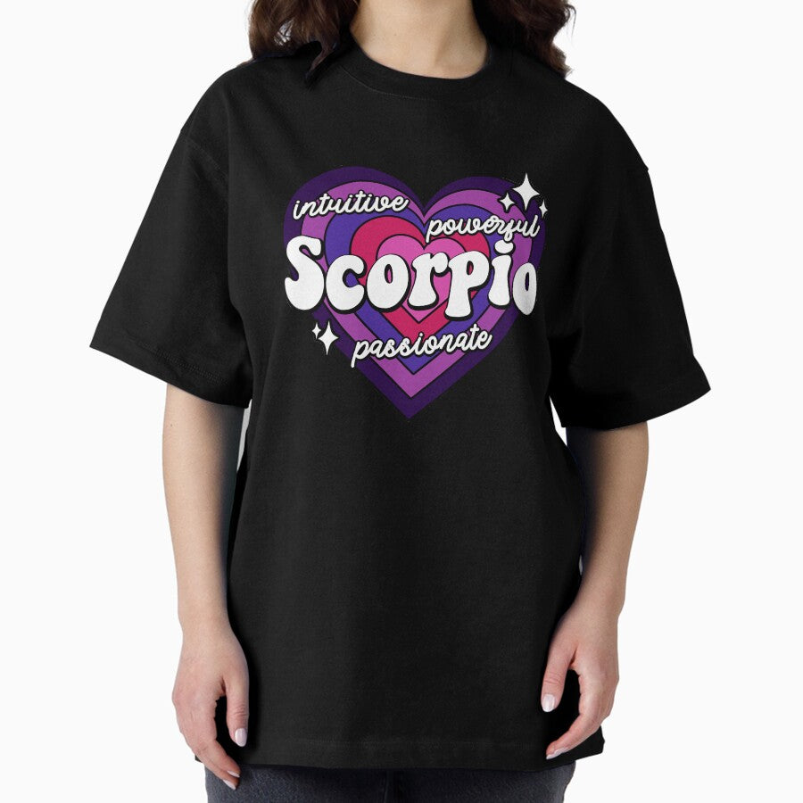 Scorpio Traits Sparkling Heart Oversized T-Shirt