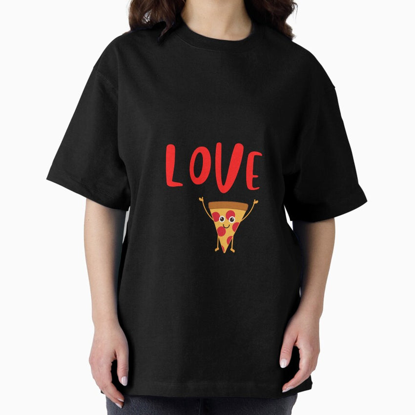 Peace Love and Pizza Slice, Willow Days Oversized T-Shirt