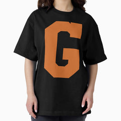 Alphabet, Orange G, Sports letter G Oversized T-Shirt