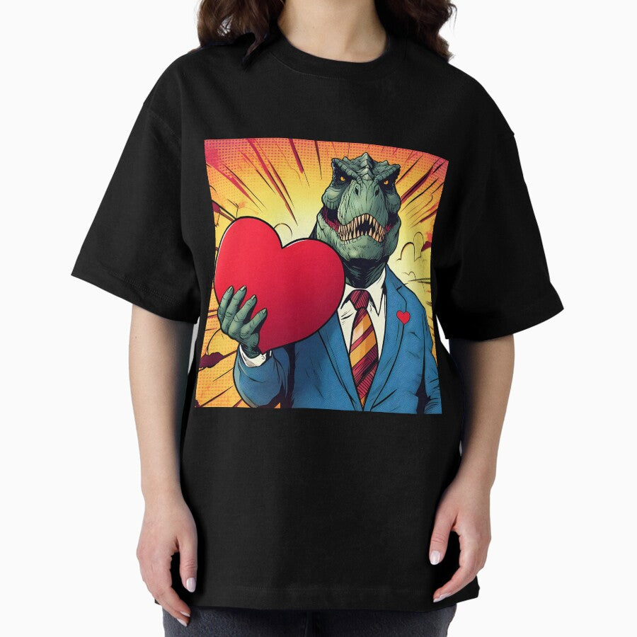 T Rex Valentines Day Oversized T Shirt