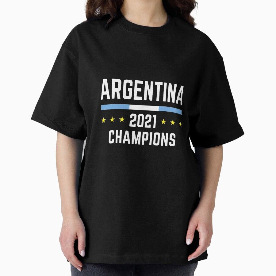 Argentina Soccer Jersey 2021 Argentina Champions Football Oversized T-Shirt