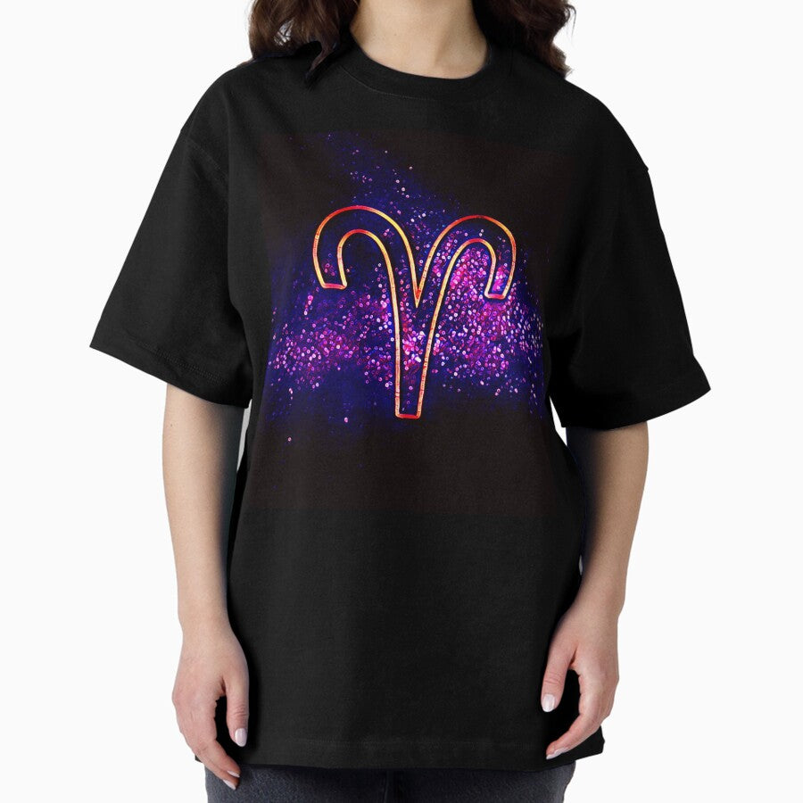 Aries (Retro Aries Zodiac) Oversized T-Shirt