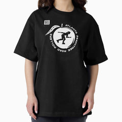 Aprr Atlanta Skate Club Logo Bw Skatem With Qr Code Oversized T Shirt