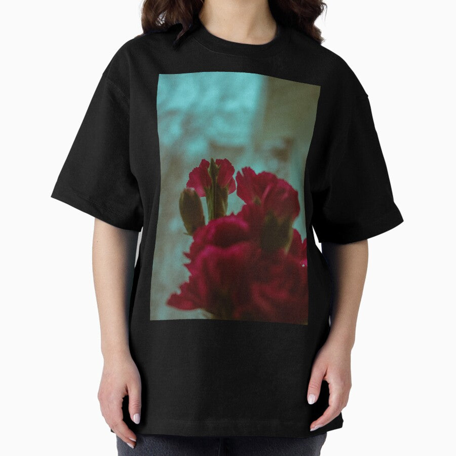 Red Carnations Oversized T-Shirt