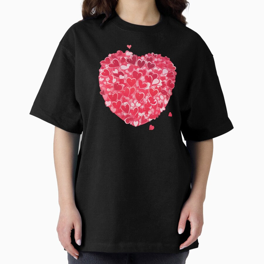 Red Heart Art Oversized T Shirt