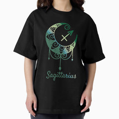 Sagittarius zodiac crescent moon Oversized T-Shirt