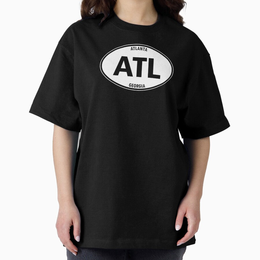 Atl Atlanta Georgia Oval Travel Sticker Oversized T Shirt