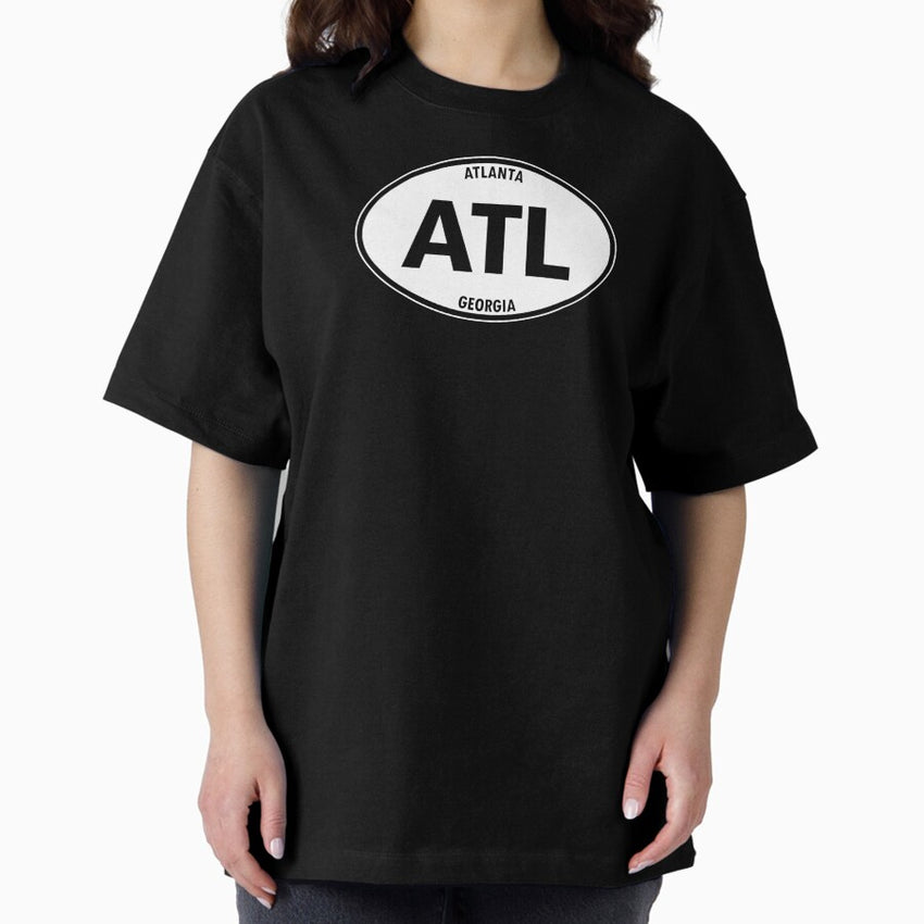 Atl Atlanta Georgia Oval Travel Sticker Oversized T Shirt