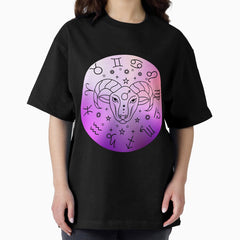 Aries Zodiac Sign Ram Horoscope Symbol Oversized T-Shirt