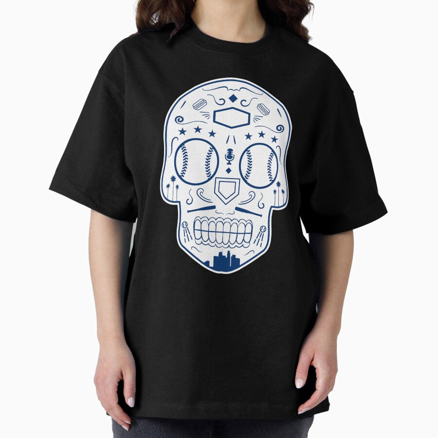 Los Angeles Baseball Sugar Skull Oversized T-Shirt