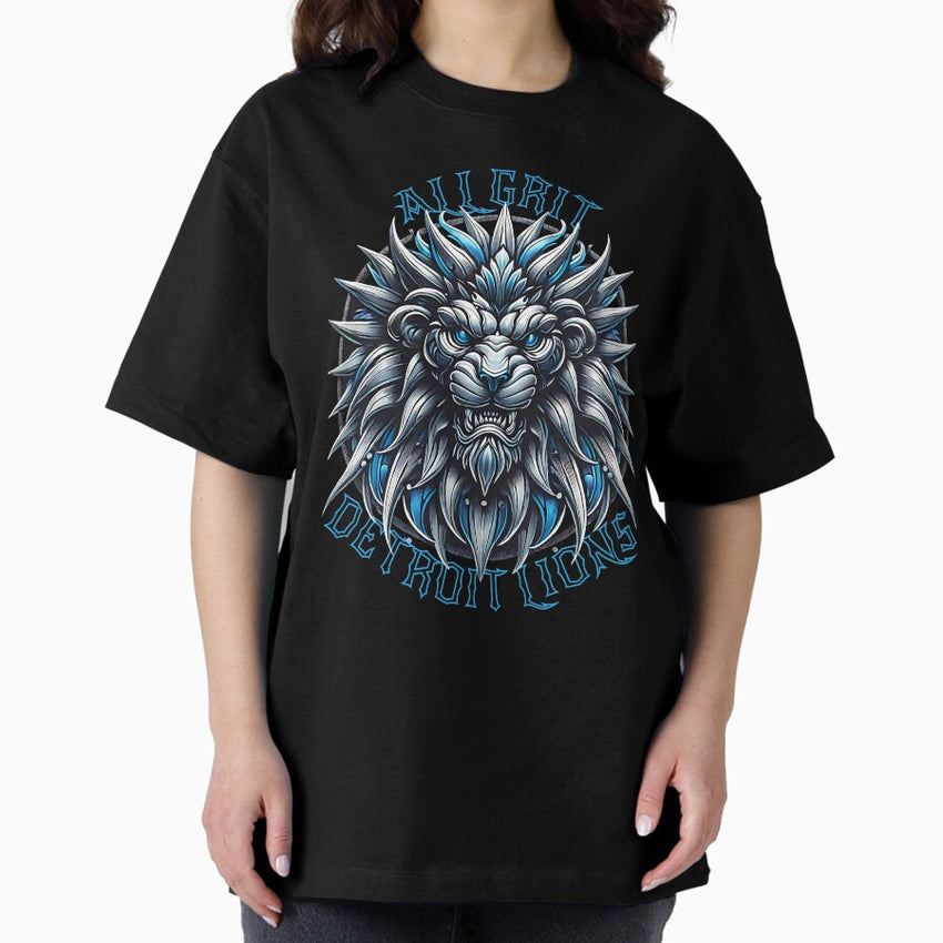 ALL GRIT DETROIT LIONS II Oversized T-Shirt