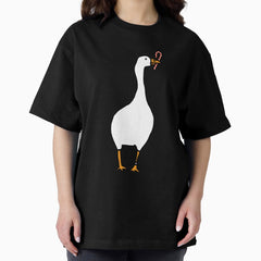 White Goose Steals Christmas Candy Oversized T Shirt
