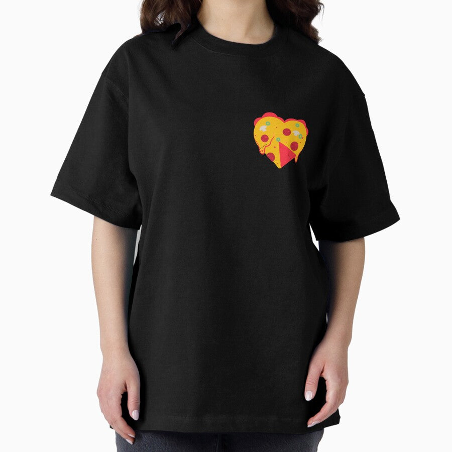 Pizza heart diagram, funny dorky illustration Oversized T-Shirt