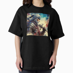 A White Haired Warrior From A Fantasy Story Oversized T Shirt