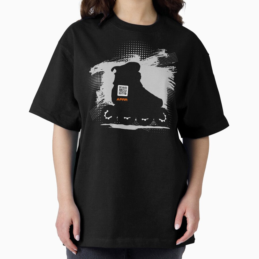 Aprr Atlanta Skate Club Inline Skate Grunge With Qr Code Oversized T Shirt