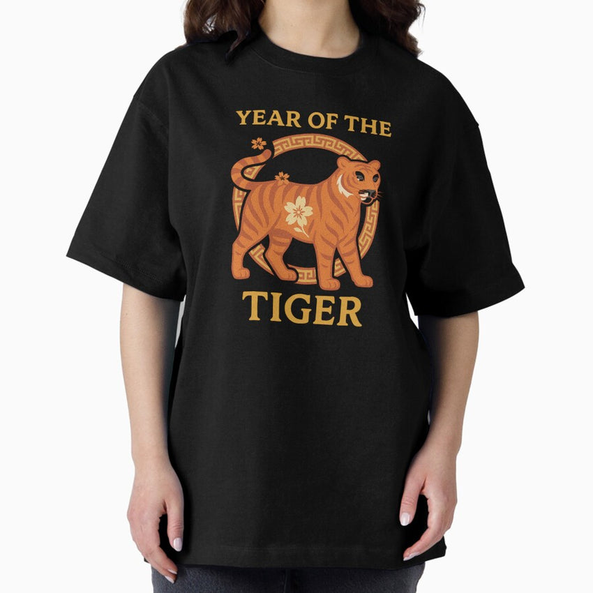 Year of the Tiger – Chinese Zodiac Sign Tiger Oversized T-Shirt
