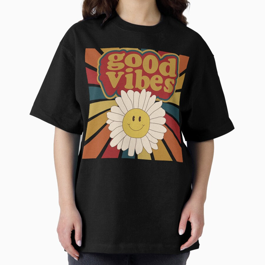 Retro Good Vibes Oversized T-Shirt