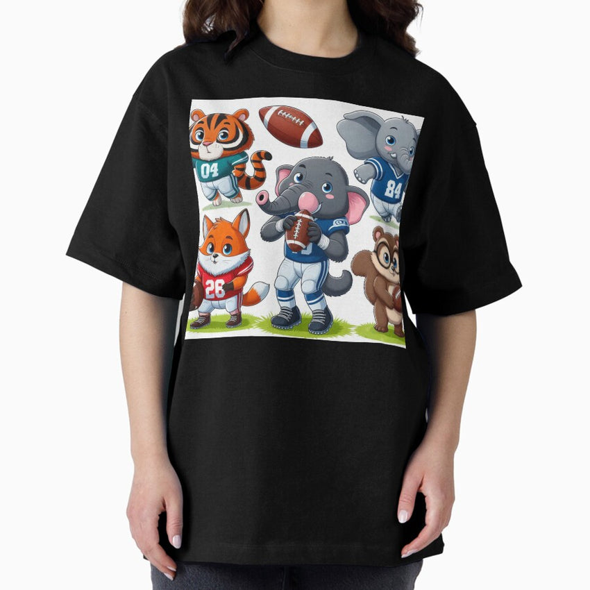 animals playing football Oversized T-Shirt