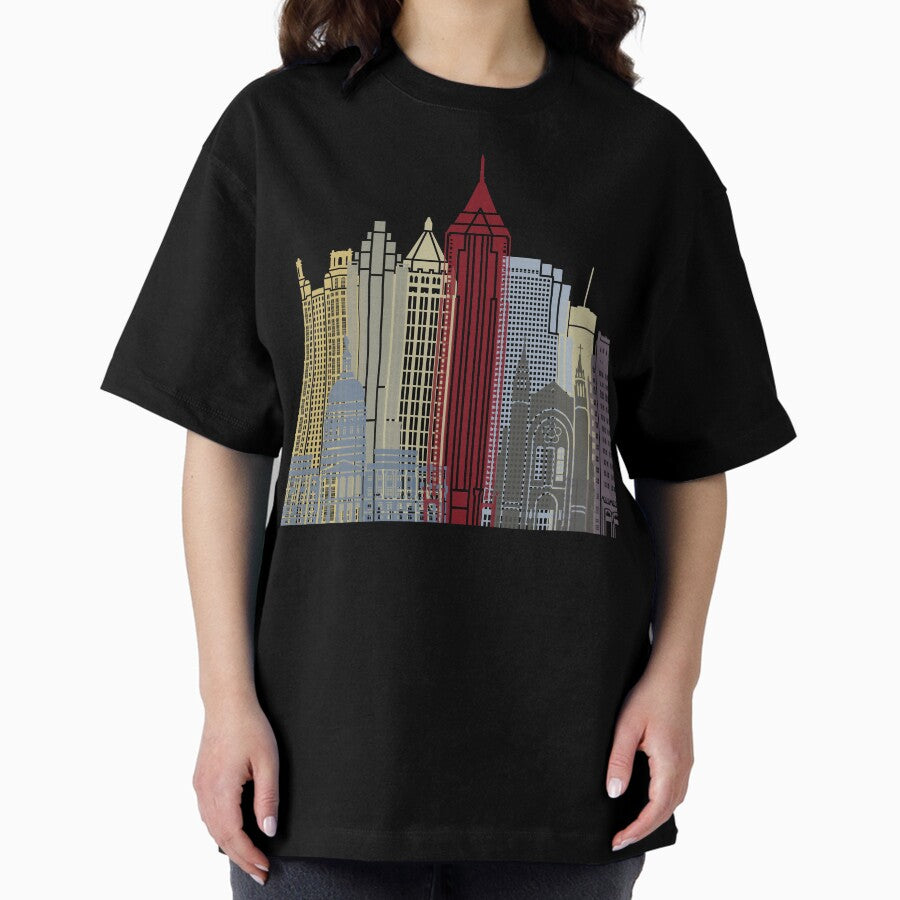 Atlanta skyline poster Oversized T-Shirt