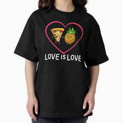 Love Is Love Cute Clothing Gift for His Her Funny Valentine Oversized T-Shirt