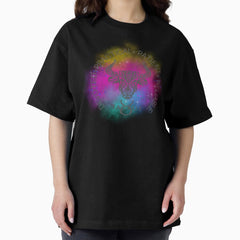 Taurus Zodiac traits rainbow background Oversized T-Shirt