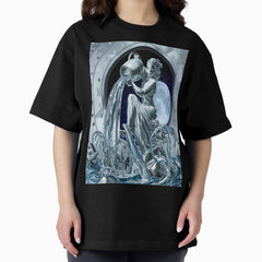 Astrology Zodiac Designs: Aquarius, Majestic Water Bearer Pouring Water Oversized T-Shirt