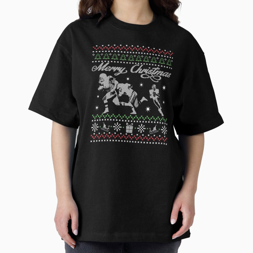 American Football Christmas Graphic | Xmas Gift Oversized T-Shirt