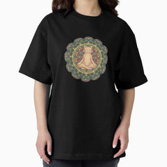 Meditating Cat Mandala Oversized T-Shirt